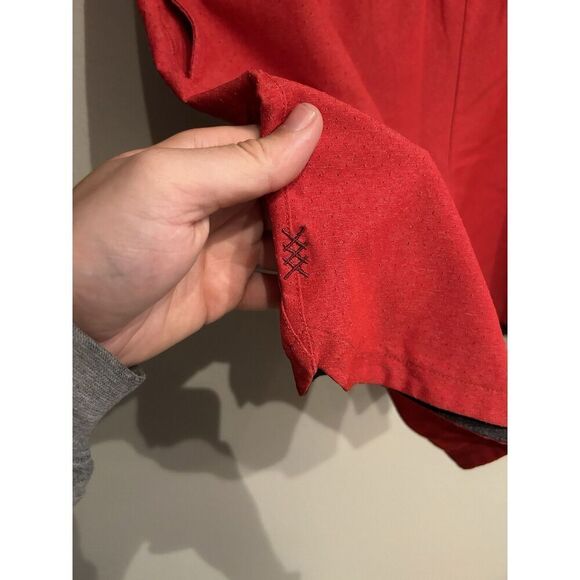 Rhone Athletic Shorts Perforated Red Men's Large Drawstring Pockets - Picture 5 of 9